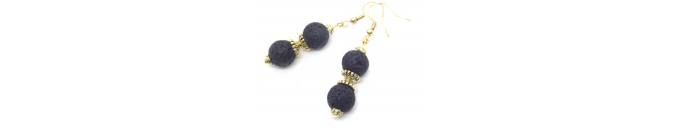 Lava stone earrings – French handcrafted jewellery
