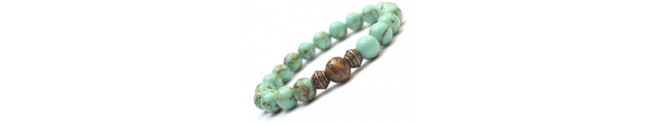 Pulsera de turquesa para hombre – Piedra natural artesanal